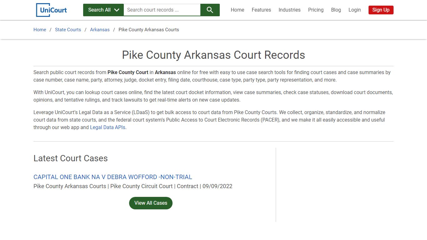 Pike County Arkansas Court Records | Arkansas | UniCourt